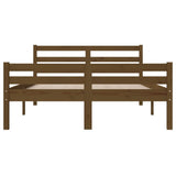 Bed Frame without Mattress Honey Brown Solid Wood 140x190 cm 814802
