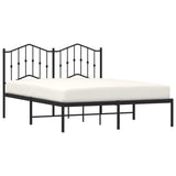 Metal Bed Frame without Mattress with Headboard Black 140x200cm 373790