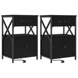 Bedside Cabinet 2 pcs Black Oak 40 x 31 x 60 cm Engineered Wood 859491