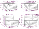Outdoor Sofa Set 8 pcs White 59 x 59 x 37 cm Solid Acacia Wood 3392219
