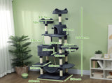 206cm Cat Tree, Multi-Level Cat Tower with Scratching Posts and Board, Beds, Condos, Platforms, Toy T3398P376122