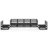 6 Piece Garden Lounge Set Black Solid Pinewood 3075403