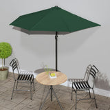 Garden Parasol with Aluminium Pole Green 270x144 cm Half 44588