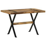 ZNTS Dining Table 120x60x76 cm Rough Mango Wood 321604