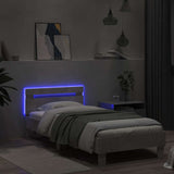 Bed Frame with LED Concrete Grey 80 x 200 cm Engineered Wood 8008997