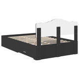 Bed Frame with Headboard Black 120 x 190 cm Engineered Wood 3413221
