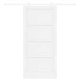Sliding Door White 93 x 202 cm Solid Pine Wood 3333599