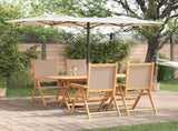 Garden Dining Set Folding 5 pcs Taupe Solid Acacia Wood 3375746
