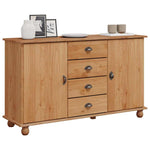 Sideboard ASKIM Brown 133.5 x 40 x 79 cm Solid pine wood 4105430