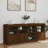 Sideboard with LED Lights Brown Oak 164x37x67 cm 3209057