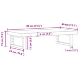 Basin Shelf Wall Mounted Steel and Solid Wood Acacia 3302693
