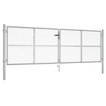 ZNTS Garden Gate Galvanised Steel 415x175 cm Silver 144300