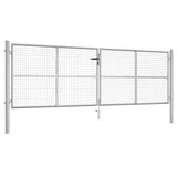ZNTS Garden Gate Galvanised Steel 415x175 cm Silver 144300