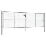 Garden Gate Galvanised Steel 400x125 cm Silver 144300