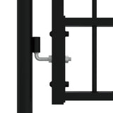 ZNTS Fence Gate with Spear Top Black 305x223 cm Powder-coated Steel 151098