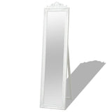 243691 Free-Standing Mirror Baroque Style 160x40 cm White