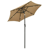 Garden Parasol with LED Lights Taupe 200x211 cm Aluminium 313560