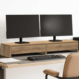 Monitor Stand with Drawers Artisian Oak 100x27x15 cm Engineered Wood 854678
