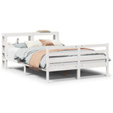 Bed Frame with Headboard without Mattress White 140x200 cm 3305944