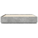 Bed Frame with LED without Mattress Concrete Grey 200x200 cm 3209586
