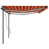 Manual Retractable Awning with LED 6x3 m Orange and Brown 3070205