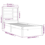 Bed Frame without Mattress Solid Wood 100x200 cm 3105785