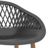 5 Piece Bar Set Black and Grey 3057380