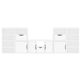 5 Piece TV Units with Storage "ODDA" White Solid Wood Pine 3365379