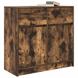 Sideboard with Drawer Smoked Oak 80x34x76 cm Engineered Wood 861539