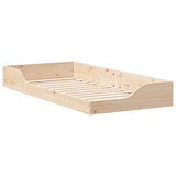 Bed Frame Brown 100 x 200 cm Solid Pine Wood 873385