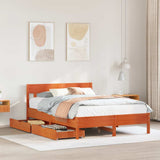 Bed Frame without Mattress Wax Brown 120x190 cm Small Double Solid Wood Pine 3301886
