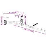 Boat Trailer Silver 302 x 107 x 42 cm Steel 42000850