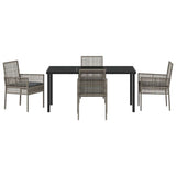 Garden Dining Set with Cushion 5 pcs Grey Poly Rattan 3379880