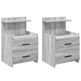 Bedside Cabinets 2 pcs with 2 Drawers Grey Sonoma 40x36.5x62 cm 858643