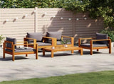 5 Piece Garden Sofa Set with Cushions Solid Wood Acacia 3214847