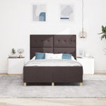 ZNTS Bed Frame Dark Brown 140x200 cm Fabric 3344735
