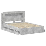 Bed Frame with Storage Concrete Grey 150 x 200 cm 3434053