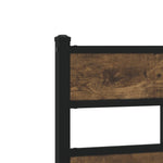 ZNTS Metal Bed Frame without Mattress Smoked Oak 140x190 cm 4017218