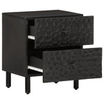 ZNTS Bedside Cabinets 2 pcs Black 40x33x46 cm Solid Wood Mango 356818