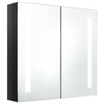 ZNTS LED Bathroom Mirror Cabinet Shining Black 62x14x60 cm 326519