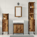 Bathroom Furniture Set with Door 4 pcs Brown 33 x 33 x 185.5 cm 3332597