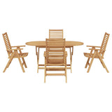 Garden Dining Set 5 pcs Brown Solid Teak Wood 3356878