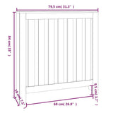 Radiator Cover White 79.5x19x84 cm Solid Wood Pine 822567