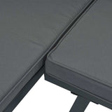 2 Piece Garden Sofa Set with Cushions Black Aluminium 3283705