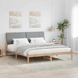 Bed frame Brown and light grey 200 x 200 cm Solid pine wood 3394358