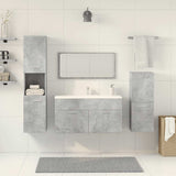 4 Piece Bathroom Furniture Set Concrete Grey Engineered Wood 3324866
