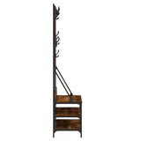Clothes Rack with Shoe Storage Smoked Oak 100x40x184 cm 837854