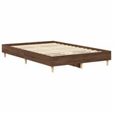 Bed Frame No Mattress Brown Oak 140x190 cm Engineered Wood 861063