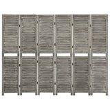 6-Panel Room Divider Grey 214x166 cm Solid Wood 338577