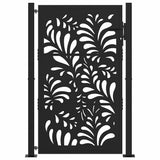 Garden Gate Black 100x150 cm Steel Wave Design 4100971